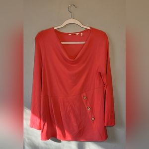 SOFT SURROUNDINGS Top | Size Medium | Modal Blend Ribbed Knit | Cowl Neck